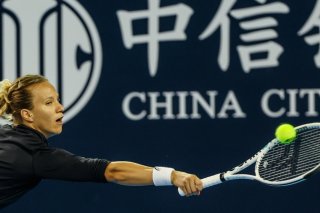 Viktorija Golubic en huitième de finale du WTA de Jiujiang. KEYSTONE/EPA/WU HAO